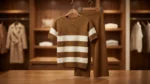 Women's Brown Ribbed Knit Striped Co ord Set Luxury Lounge & Casual (2)