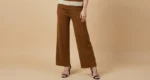 Women's Brown Ribbed Knit Striped Co ord Set Luxury Lounge & Casual (3)