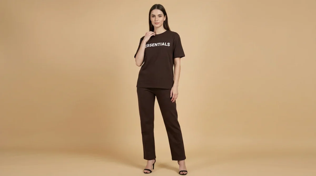 Women's Brown Essentials Co-ord Set | Premium Lounge Wear