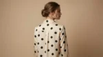 Women's Cream & Black Polka Dot Button Down Satin Shirt (1)