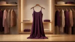 Women's Deep Plum Ribbed Knit Maxi Camisole Dress (2)