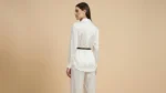 Women’s Ivory Satin Co ord Shirt and Wide Leg Trouser Set (4)