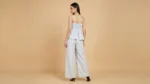 Women’s Pale Grey Linen Blend Pleated Camisole and Wide Leg Cord Set (3)