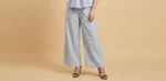 Women’s Pale Grey Linen Blend Pleated Camisole and Wide Leg Cord Set (4)