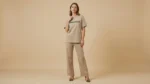 Women’s Premium Beige Oversized Essentials T Shirt & Trousers Cord Set (4)