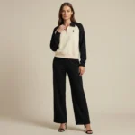 Women's Premium Dual Tone Ribbed Cord Set Quarter Zip Sweatshirt & Trousers (1)