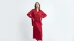 Women's Red Satin Slip Dress and Oversized Shirt Co ord Se (4)