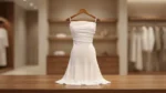 Women’s White Ruched Bodice Strappy Midi Dress Elegant Evening Wear (3)
