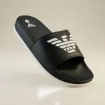 Armani Exchange Black and White Men's Luxury Slides with Eagle Logo (1)