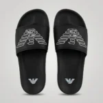 Armani Exchange Black and White Men's Luxury Slides with Eagle Logo (5)