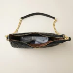 Coach Nolita 19 black signature debossed leather bag with gold chain strap (4)