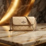 Coach Signature Canvas Mini Crossbody Bag in Light Khaki and Beechwood (6)