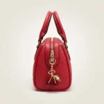 Coach Signature Red Leather Micro Rowan Satchel with Cherry Charm (5)