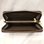 Coach Women's Signature Accordion Zip Wallet in dark brown logo print (3)