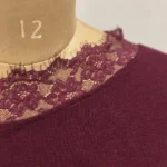 Elegant Maroon Off Shoulder Top with Scalloped Lace Trim (6)