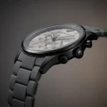 Emporio Armani Men’s Chronograph Watch with Grey Silicone Strap and Silver Dial (1)