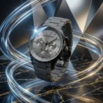 Emporio Armani Men’s Chronograph Watch with Grey Silicone Strap and Silver Dial (2)