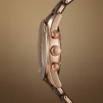 Emporio Armani Men's Rose Gold Chronograph Watch with Chocolate Brown Silicone Strap (1)