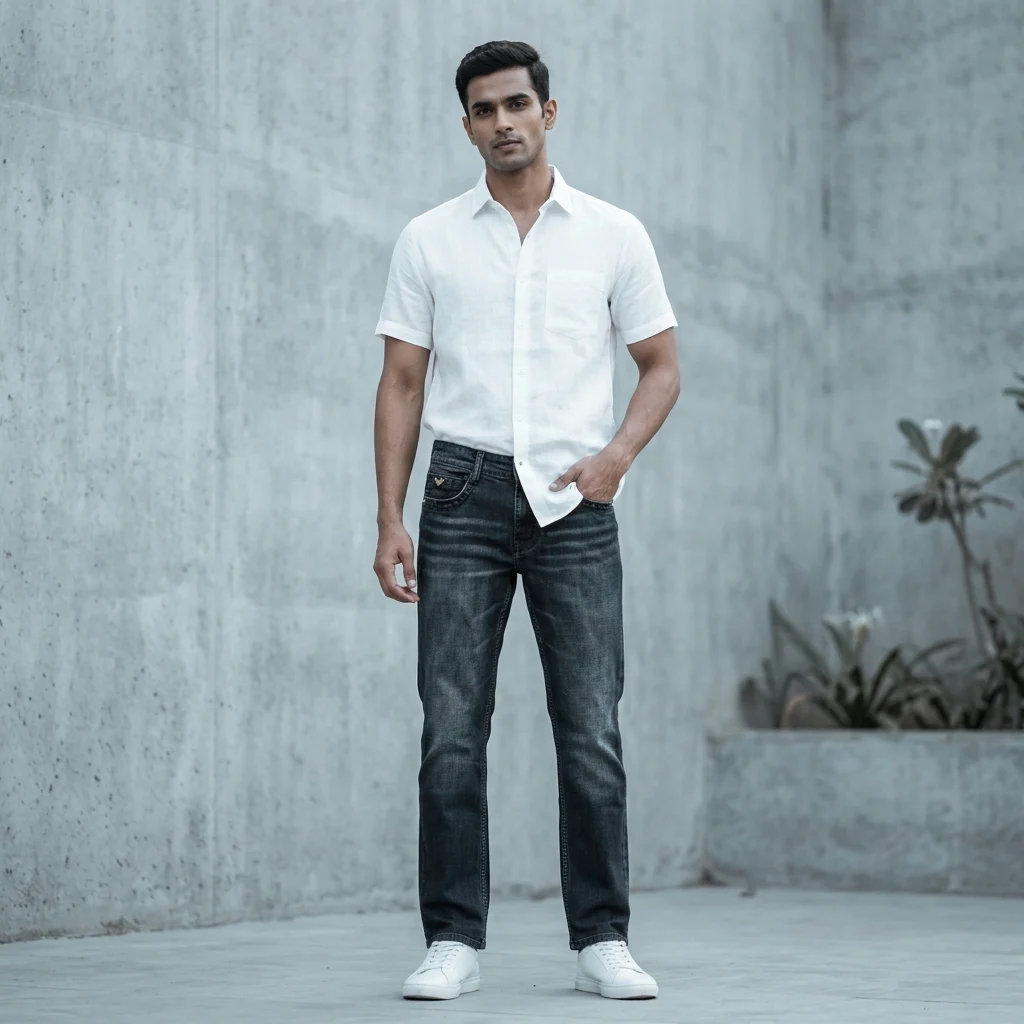 Emporio Armani Men’s Slim Fit Dark Grey Washed Denim Jeans (1) Emporio Armani Men’s Slim Fit Dark Grey Washed Denim Jeans (1)