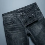 Emporio Armani Men’s Slim Fit Dark Grey Washed Denim Jeans (2)