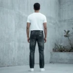 Emporio Armani Men’s Slim Fit Dark Grey Washed Denim Jeans (3)