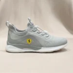 Ferrari branded grey slip on sneakers for men with white sole and toggle lacing system (2)