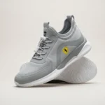 Ferrari branded grey slip on sneakers for men with white sole and toggle lacing system (3)