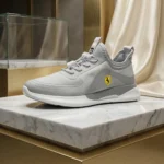 Ferrari branded grey slip on sneakers for men with white sole and toggle lacing system (6)