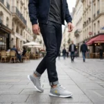 Ferrari branded grey slip on sneakers for men with white sole and toggle lacing system (7)