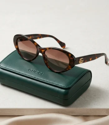 Gucci Tortoise Shell Cat Eye Sunglasses for Women with Gold Double G Logo (2)