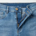 High waisted wide leg denim jeans in ombre blue wash for women (1)