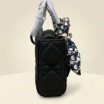 Lady Dior D Joy Ultra Matte Black Cannage Calfskin Bag with Oblique Twilly (5)