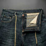 Men's Dark Wash Baggy Fit Denim with Adjustable Waist Drawstrings (4)