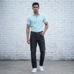 Men’s Slim Fit Dark Wash Indigo Denim Jeans with FAHS ONJE Branded Waistband (1)