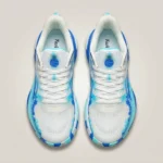 Men's high performance blue and white tie dye basketball sneakers with translucent midsole (1)