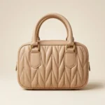 Miu Miu Arcadie Matelassé beige nappa leather bag with gold tone logo (4)