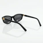 Miu Miu Black Oval Sunglasses for Women with Gold Logo Hinges (3)