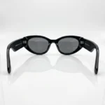 Miu Miu Black Oval Sunglasses with Gold Logo for Women (2)