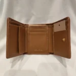 Miu Miu Brown Matelassé Nappa Leather Trifold Wallet with Gold Logo (3)