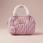 Miu Miu Matelassé Nappa Leather Arcadie Bag in Alabaster Pink with Gold Hardware (3)