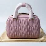 Miu Miu Matelassé Nappa Leather Arcadie Bag in Alabaster Pink with Gold Hardware (5)