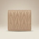 Miu Miu Matelassé Nappa Leather Compact Wallet in Beige (1)
