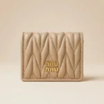 Miu Miu Matelassé Nappa Leather Compact Wallet in Beige (4)