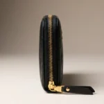 Miu Miu Matelassé Nappa Leather Zip Around Wallet in Black with Gold Hardware (1)