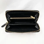 Miu Miu Matelassé Nappa Leather Zip Around Wallet in Black with Gold Hardware (3)
