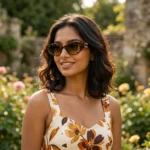 Miu Miu dark havana tortoiseshell oval sunglasses with gold logo hardware and green velvet case (5)