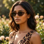 Miu Miu luxury oval tortoise shell sunglasses for women with gold logo temple detail (1)