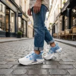 Nike Men’s White and Blue Athletic Running Shoes with Dial Lacing System (5)