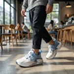 Nike Men’s White and Blue Athletic Running Shoes with Dial Lacing System (6)