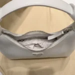 Prada Cleo white brushed leather hobo bag with iconic triangle logo and scrunchie handle detail (3)